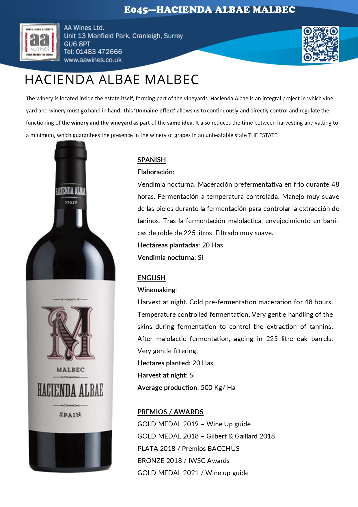 Hacienda Albaé Malbec 